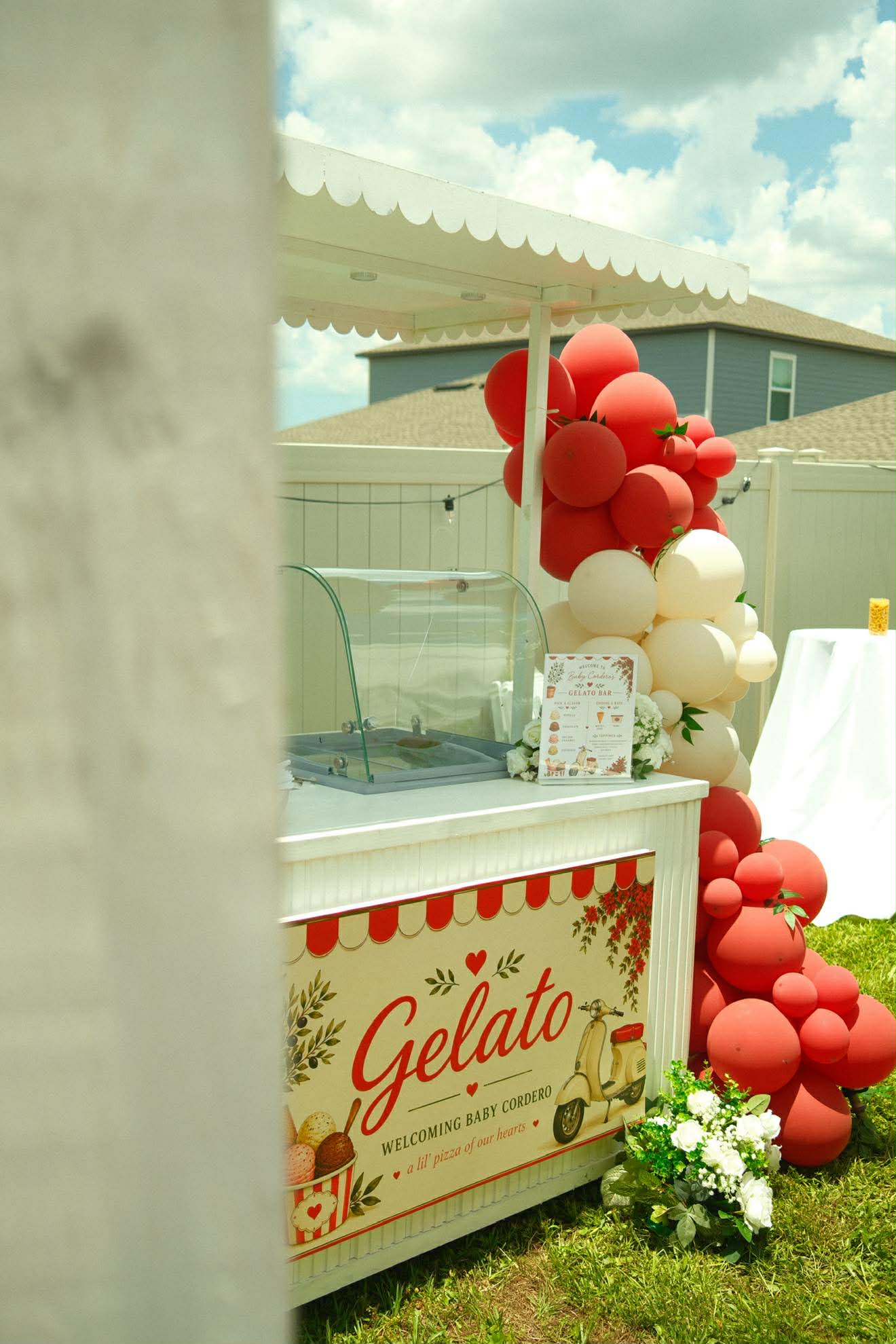 Tampa Luxury gelato cart serving guests during a birthday celebration.