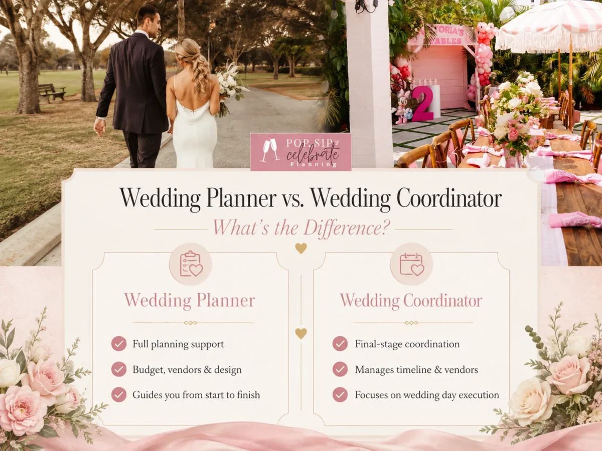 Wedding Planner Tampa comparison with wedding coordinator differences