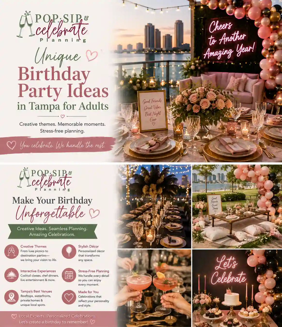 birthday party planner in Tampa with stylish party decor