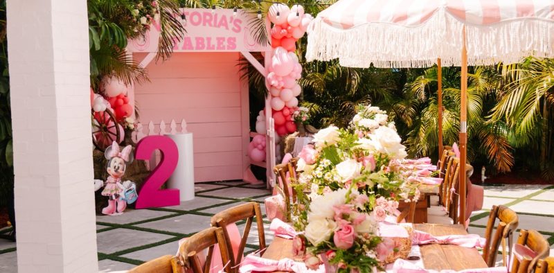 Custom themed backdrop designed for a luxury children's birthday celebration.